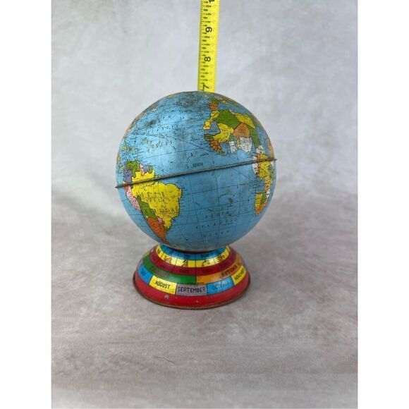 Vintage Coin Bank 62 Metal Globe Bank Commemorating John Glenn's 3 Orbits of Ear - Picture 11 of 11